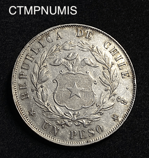 ,MONNAIE,CHILI,1,PESO,ARGENT,1855,SANTIAGO,