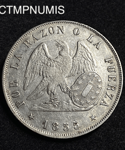 ,MONNAIE,CHILI,1,PESO,ARGENT,1855,SANTIAGO,