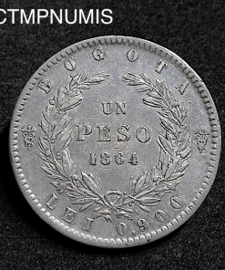 ,MONNAIE,COLOMBIE,1,PESO,ARGENT,1864,BOGOTA,