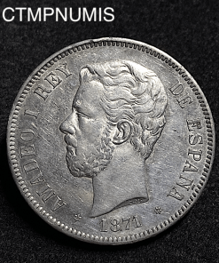 ,MONNAIE,ESPAGNE,5,PESETAS,ARGENT,AMADEO,1871,71,
