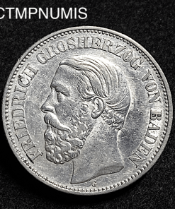 ,ALLEMAGNE,BADEN,2,MARK,ARGENT,1876,