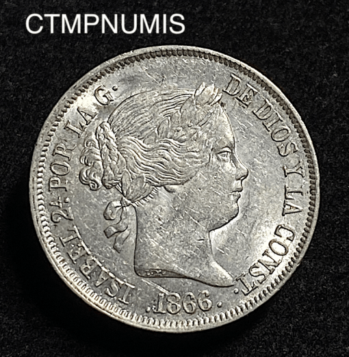 ,ESPAGNE,40,CENTIMOS,ARGENT,1866,MADRID,