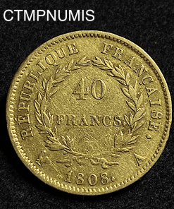 ,40,FRANCS,OR,NAPOLEON,EMPEREUR,1808,