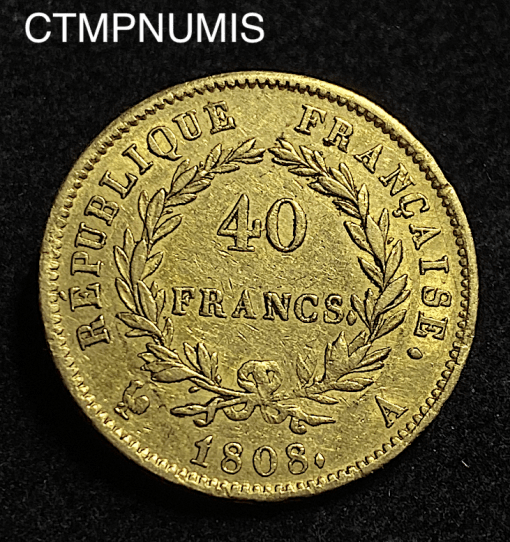 ,REPUBLIQUE,40,FRANCS,OR,NAPOLEON,EMPEREUR,1808,