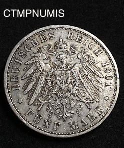 ,ALLEMAGNE,SAXE,MEININGEN,5,MARK,ARGENT,1901,