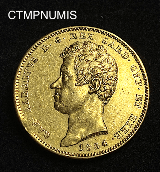 ,MONNAIE,ITALIE,100,LIRE,OR,CHARLES,ALBERT,1835,TURIN,