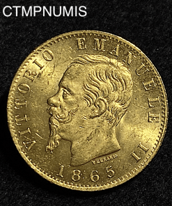 ,MONNAIE,ITALIE,20,LIRE,OR,VICTOR,EMMANUEL,1865,TURIN,