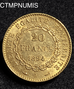 ,MONNAIE, 20,FRANCS,OR,GENIE,1894,