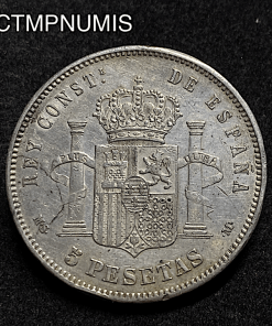 ,MONNAIE,ESPAGNE,5,PESETAS,ARGENT,1885,