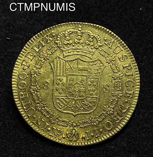 ,COLOMBIE,8,ESCUDOS,OR,NUEVO,REINO,1783,