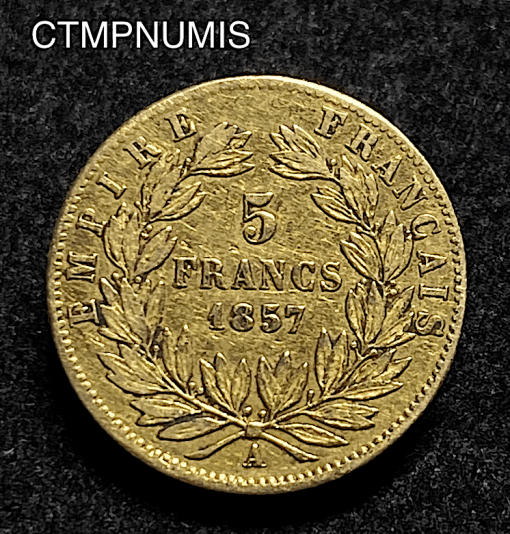 ,MONNAIE,5,FRANCS,OR,NAPOLEON,III,1857,