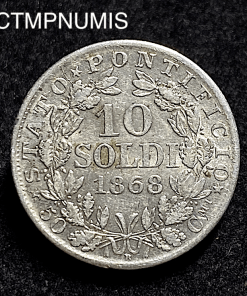 ,MONNAIE,ITALIE,VATICAN,10,SOLDI,ARGENT,1868,ROME,
