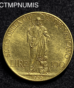 ,MONNAIE,ITALIE,VATICAN,100,LIRE,OR,PIE,XI,1929,