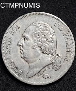 ,MONNAIE,ROYALE,LOUIS,XVIII,5,FRANCS,ARGENT,1821,
