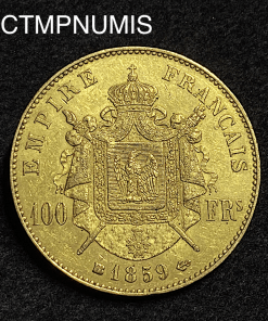 ,MONNAIE,100,FRANCS,OR,NAPOLEON,1859,BB,STRASBOURG,