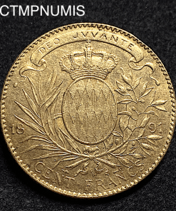 ,MONNAIE,MONACO,100,FRANCS,OR,1891,