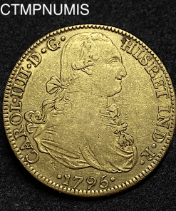 ,MONNAIE,MEXIQUE,8,ESCUDOS,OR,CHARLES,IV,1795,MEXICO,