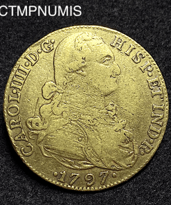 ,MONNAIE,COLMBIE,8,ESCUDOS,OR,NUEVO,REGNO,1797,