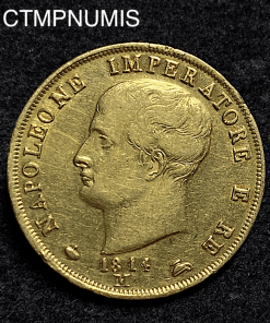 ,MONNAIE,ITALIE,40,LIRE,OR,NAPOLEON,1814,M,MILAN,