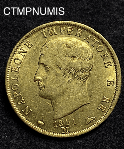 ,MONNAIE,ITALIE,40,LIRE,OR,NAPOLEON,1811,M,MILAN,