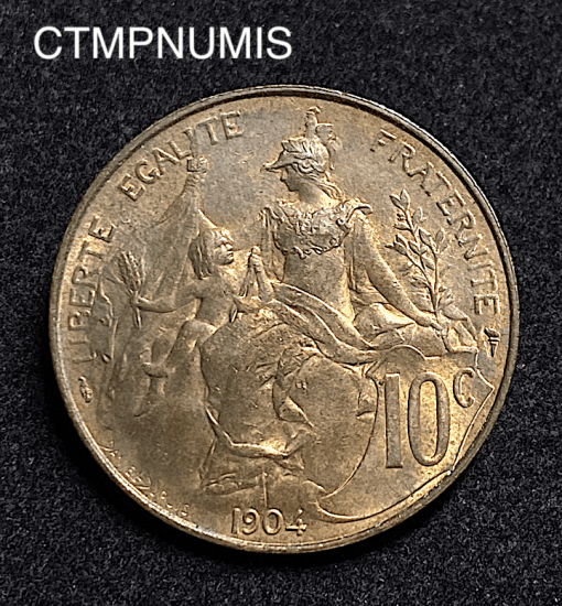 ,MONNAIE,10,CENTIMES,DANIEL,DUPUIS,1904,