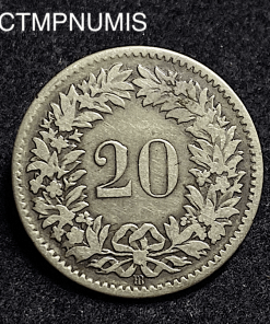 ,MONNAIE,SUISSE,20,RAPPEN,1851,BB,STRASBOURG,