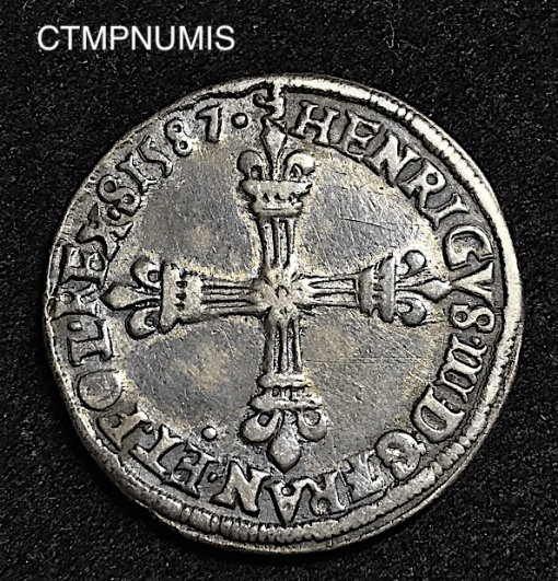 ,MONNAIE,ROYALE,HENRI,III,1/,FRANC,1587,M,TOULOUSSE,