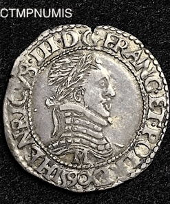 ,MONNAIE,ROYALE,HENRI,III,1/4,FRANC,ARGENT,1590,M,TOULOUSE,