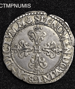 ,MONNAIE,ROYALE,HENRI,III,1/4,FRANC,ARGENT,1590,M,TOULOUSE,