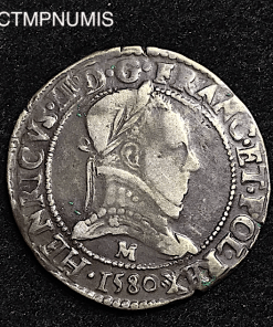 ,MONNAIE,ROYALE,HENRI,III,1/2,FRANC,ARGENT,1580,M,TOULOUSE,