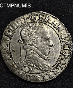,MONNAIE,ROYALE,HENRI,III,1/2,FRANCS,ARGENT,1583,M,TOULOUSE,