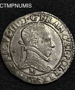 MONNAIE  ROYALE  HENRI III   1/2 FRANC  ARGENT   1583 M  TOULOUSE