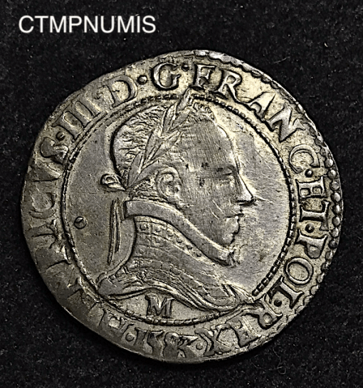 MONNAIE  ROYALE  HENRI III   1/2 FRANC  ARGENT   1583 M  TOULOUSE