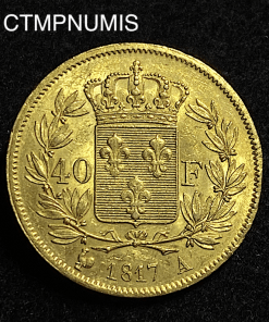 ,MONNAIE,ROYALE,LOUIS,XVIII,40,FRANCS,OR,1817,