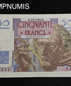 ,BILLET,50,FRANCS,LE,VERRIER,1946,NEUF,