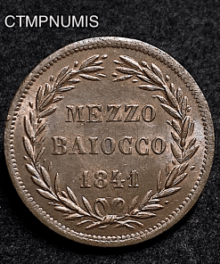,MONNAIE,ITALIE,1/2,BAIOCCO,1841,