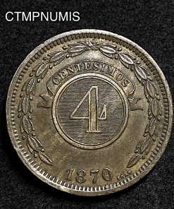 ,MONNAIE,PARAGUAY,4,CENTESIMOS,1870,