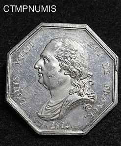 ,JETON,ARGENT,LOUIS,XVIII,NOTAIRES,BORDEAUX,1814,