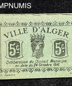 ,BILLET,ALGERIE,5,CENTIMES,1916,ALGER,