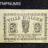 ,BILLET,ALGERIE,5,CENTIMES,1917,ALGER,