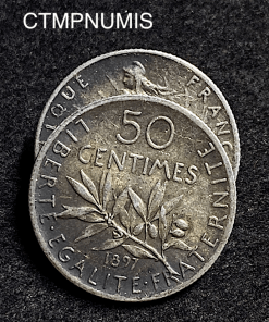 ,MONNAIE,50,CENTIMES,ARGENT,SEMEUSE,1897,