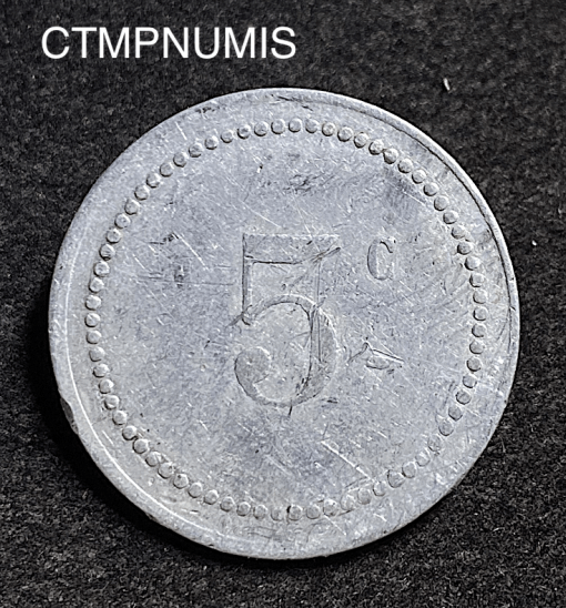 ,MONNAIE,COLONIE,ALGERIE,5,CENTIMES,MINES,ZINC,GUERGOUR,LA,FAYETTE,