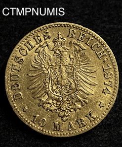 ,MONNAIE,ALLEMAGNE,WURTTEMBERG,10,MARK,OR,1874,