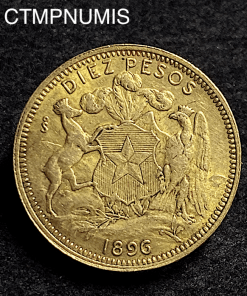 ,MONNAIE,CHILI,10,PESOS,OR,1896,