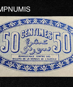 ,BILLET,CHAMBRE,COMMERCE,ALGER,50,CENTIMES,BLEU,1915,