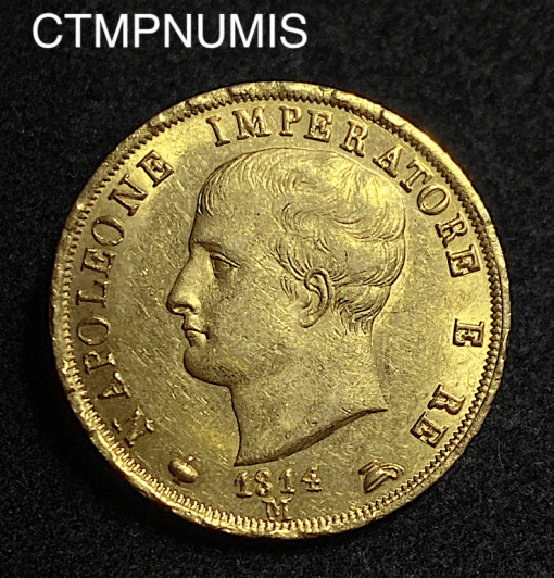 ,MONNAIE,ITALIE,40,LIRE,NAPOLEON,.1814,MILAN,