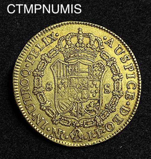 ,MONNAIE,COLOMBIE,8,ESCUDOS,OR,SANTA,FE,NUEVO,REINO,