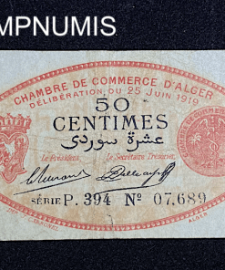 ,BILLET,50,CENTIMES,1919,ALGERIE,ALGER,