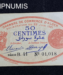 ,BILLET,ALGERIE,50,CENTIMES,1921,COMMERCE,ALGER,