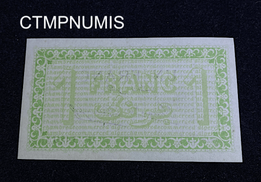 ,BILLET,ALGERIE,1,FRANC,CHAMBRE,COMMERCE,ALGER,1914,